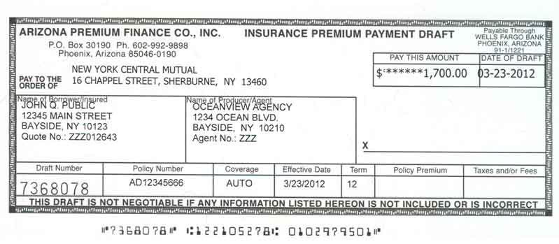 Premium Finance Draft